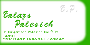 balazs palesich business card